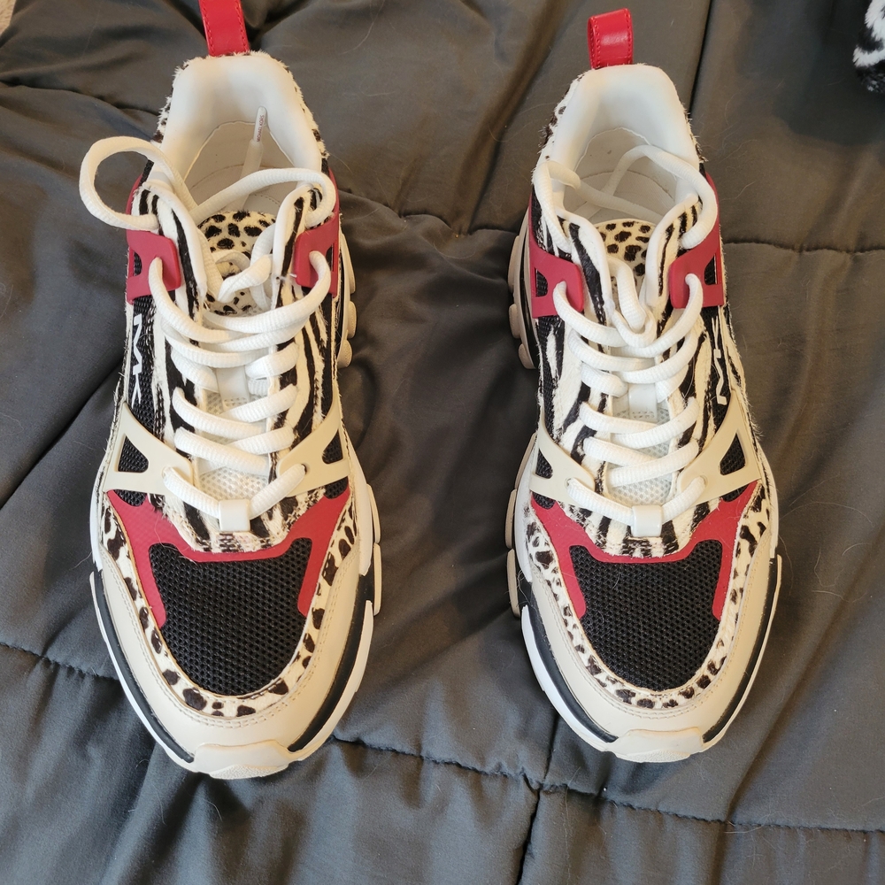 Michael Kors Women's Sneakers in Red, Black, and White